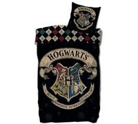 SkyBrands Harry Potter, biancheria da letto 135 x 200 cm, federa 80 x 80 cm, copripiumino double-face in cotone [con chiusura lampo] Oeko-Tex Standard 100