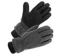 SKYDEER Guanti invernali con morbida pelle di cervo camoscio termico pile polare, caldo isolamento Thinsulate 3M (SD8661T), Lungo Grigio, XL