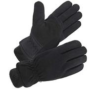 SKYDEER Guanti invernali con morbida pelle scamosciata di daino e pile termico e caldo isolamento Thinsulate 3M (SD8661T), Aggiornamento Pelle di Daino Nera Camoscio, Large