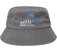 Skydiving Evolution: Nato per Volare Unisex Cotone Cappello da Sole Casual Cappello da Pescatore Traspirante Secchio Cappelli per Pesca Estate All'Aperto