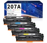 Skydo Toner 207A W2210A con chip compatibile per HP 207A W2210A W2211A 207X per HP Color LaserJet Pro MFP M283fdw M282nw M283fdn M255dw M255 M282 M283 M283cdw M255nw W2210X (Nero Ciano Giallo Magenta)