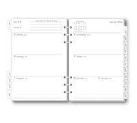 SKYDUE Agenda 25-26 settimanale, formato A5, da settembre 2025 a dicembre 2026, inserti per calendario A5 2026, 1 settimana 2 pagine con linguette, inserti per calendario, raccoglitore ad anelli A5