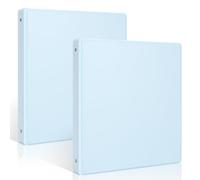SKYDUE Confezione da 2 raccoglitori ad anelli trasparenti da 2,5 cm, con 2 tasche interne (adatto per 21,5 x 28 cm), raccoglitore ad anelli rotondi per ufficio e scuola, blu
