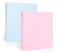 SKYDUE Confezione da 2 raccoglitori ad anelli trasparenti da 2,5 cm con 2 tasche interne (adatto per 21,5 x 28 cm), raccoglitore ad anelli rotondi per ufficio e scuola, rosa e blu