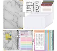 SKYDUE Money Binder, Challenge Del Risparmio, A6 Raccoglitore Documenti Con Buste Cerniera Trasparenti, Agenda Risparmio Soldi, Budget Planner Raccoglitore Di Bilancio(Grigio Marmo)
