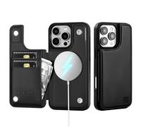 SKYEAGLE Compatibile con Magsafe per iPhone 16 Pro Max Wallet Case con titolare della carta da uomo Case di telefono PU Leather Kickstand Flip Protec