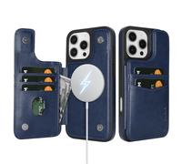 SKYEAGLE Compatibile con Magsafe per iPhone 16 Pro Wallet Case con titoli di carta Donne Telefono Case PU Leather Kickstand Flip Protective Copertura