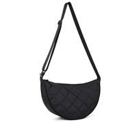 Skyearman Borsa a tracolla mezza luna da donna Puffer Crescent Bag con cinturino regolabile borsa a spalla da donna alla moda in nylon, trapuntata crescente per donna, Nero