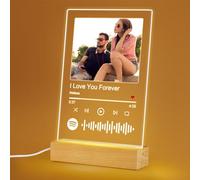 Skyeasure Targa Spotify personalizzata, Cornice Con Foto Personalizzata, Spotify Glass Personalizzato, Foto Con Canzone Spotify, Foto Personalizzata Idea Regalo