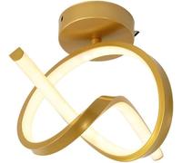 SKYGOO Moderna plafoniera semi-incassata per sala da pranzo, lampada da soffitto a LED da 25 W color oro per bagno, illuminazione da soffitto industriale per cucina, lampada da soffitto vintage per ca