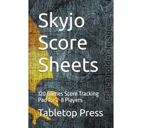 Skyjo Score Sheets: 120 Games Score Tracking Pad for 2-8 Players