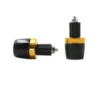 SkyjOy Contrappesi Manubrio Moto Terminali Manubrio Moto universali da 7/8" for manopole, Tappi terminali for, cursori(Gold)
