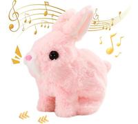 SkyJoy Giocattolo interattivo per conigli. Il coniglio di peluche corre, abbaia e muove le orecchie e la bocca. Coniglio giocattolo che rimbalza.bunny pal.coniglietto giocattolo realistico (Rosa*1)