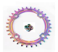 SkyjOy Monocorona MTB Corona for Bicicletta 104BCD for Catena Stretta e Larga for 30T 32T 34T 36T 38T Ruota dentata for Mountain Bike Parte guarnitura Ovale Rotonda(Colorful Oval,34T)
