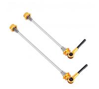 SkyjOy Sgancio Rapido MTB Spiedini for mozzo Ruota Bici 2 Pezzi Asta a sgancio rapido Resistente antifurto Parte Fissa Anteriore Posteriore for Bicicletta da Montagna(Golden)