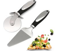 SkyJoy®Tagliapizza, spatola per pizza. Set di 2 taglierini per pizza in acciaio inox 304 e spatole per pizza. Tagliapizza super affilato. Lavabile in lavastoviglie. Adatto per pizze grandi e piccole.