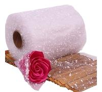 SkyjOy Tulle 15M Snow DOT Garza Mesh Glitter Tulle Rolls Bianco Tessuto a Maglia Scintillante Gonna Tutu Decorazione for Matrimoni Forniture for Feste(03)