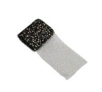 SkyjOy Tulle 2 Pezzi 5 Metri Rotolo di Tulle con Paillettes e Glitter Dorati, Tessuto in a Rete Stelle, Accessori for Cucire, Decorazione for Feste Compleanno Matrimonio(Noir)