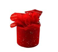 SkyjOy Tulle 6cm 25Yards Tulle Rolls Glitter Powder Sequin Mesh Ribbon Fai da Te Bambina Fiocco for Capelli Pompon for Gonna Tutu Sacchetto Regalo Decorazione(Red)