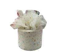 SkyjOy Tulle 6cm 25Yards Tulle Rolls Glitter Powder Sequin Mesh Ribbon Fai da Te Bambina Fiocco for Capelli Pompon for Gonna Tutu Sacchetto Regalo Decorazione(Ivory)