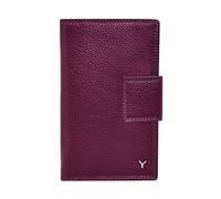 SKYLE Portafoglio Bi-Fold in Vera Pelle per Donna, con Protezione RFID, 10 Slot per Carte, Finestra per documento di identità, Scomparto per Contanti e Monete, Design Italiano (Plum)