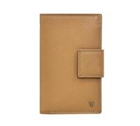 SKYLE Portafoglio Bi-Fold in Vera Pelle per Donna, con Protezione RFID, 10 Slot per Carte, Finestra per documento di identità, Scomparto per Contanti e Monete, Design Italiano (Biscuit)