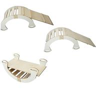 Skyline Altalene di equilibrio in legno tunnel gioco arco da arrampicata montessoriano per bambini fatto a mano dondolo montessori scivolo con altalena con rampa L Bianco