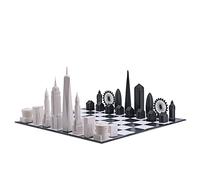 Skyline Chess - Londra vs New York Special Edition (Set di scacchi architettonici per 2 giocatori, Età consigliata: 14+, Include tavolo da gioco pieghevole)