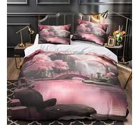 Skyline della cattedrale copripiumino Set di 3 Pezzi microfibra morbida motivo 3D con federe per cuscini incluso federe architettura storica Set Di Copripiumino for coppie e ragazze King（220x240cm）