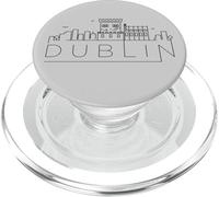 Skyline della città di Dublino,Capitale d'Irlanda,Linea Art sottile pulita PopSockets PopGrip per MagSafe