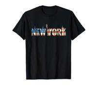 Skyline della Città di New York Statua della libertà Maglietta