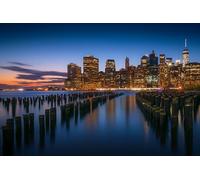 Skyline della città di notte - Set di puzzle in legno da 500 pezzi: gioco di puzzle rilassante fai da te, rompicapo (14 anni+)