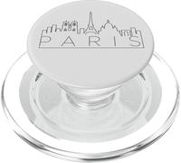 Skyline della città di Parigi, linee pulite minimaliste, semplicità PopSockets PopGrip per MagSafe
