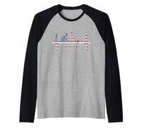 Skyline di Boston Skyline Battito del Coure Stati Uniti Maglia con Maniche Raglan
