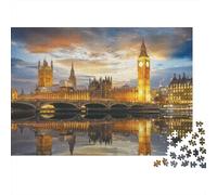 Skyline di Londra al crepuscolo, puzzle da 1000 pezzi, riflesso notturno del Big Ben, gioco educativo per adulti, decorazione per la casa, difficile, stimolante, regalo di compleanno, 52x38cm/1000pcs