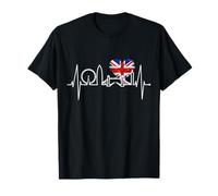 Skyline di Londra battito cardiaco bandiera cuore amo London Maglietta
