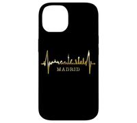 Skyline di Madrid Battito del Cuore Spagna Silhouette Love Custodia per iPhone 14