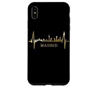 Skyline di Madrid Battito del Cuore Spagna Silhouette Love Custodia per iPhone XS Max