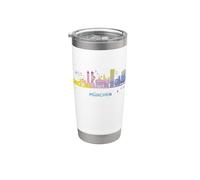 Skyline di Monaco colorato Frauenkirche paesaggio urbano Monaco di Baviera Bicchiere termico in acciaio inox doppia parete