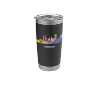 Skyline di Monaco colorato Frauenkirche paesaggio urbano Monaco di Baviera Bicchiere termico in acciaio inox doppia parete