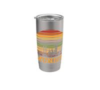 Skyline di Monaco di Baviera Retro Vintage Souvenir Monaco Bicchiere termico in acciaio inox doppia parete