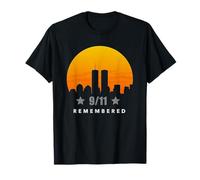 skyline di new york, in, retro, tramonto, per, settembre, memoriale Maglietta