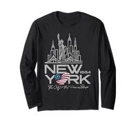 Skyline di New York NYC 1664, La Città Che Non Dorme mai Maglia a Manica
