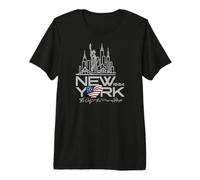 Skyline di New York NYC 1664, La Città Che Non Dorme mai Maglietta Premium