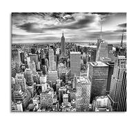 Skyline di New York - Pannello di copertura per fornelli e paraspruzzi in vero vetro, 60 x 52 cm