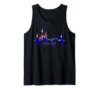 Skyline di Sydney Battito del Cuore Australia Aussie Love Canotta