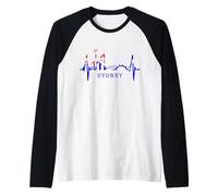 Skyline di Sydney Battito del Cuore Australia Aussie Love Maglia con Maniche Raglan