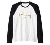 Skyline di Sydney Battito del Cuore Australia Aussie Love Maglia con Maniche Raglan