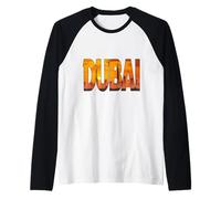 Skyline Dubai, Burj, Khalifa, grattacielo, Dentro, Lettere Grassetto Maglia con Maniche Raglan