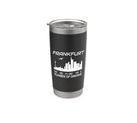Skyline Francoforte Main GPS coordinate immagine città silhouette Bicchiere termico in acciaio inox doppia parete